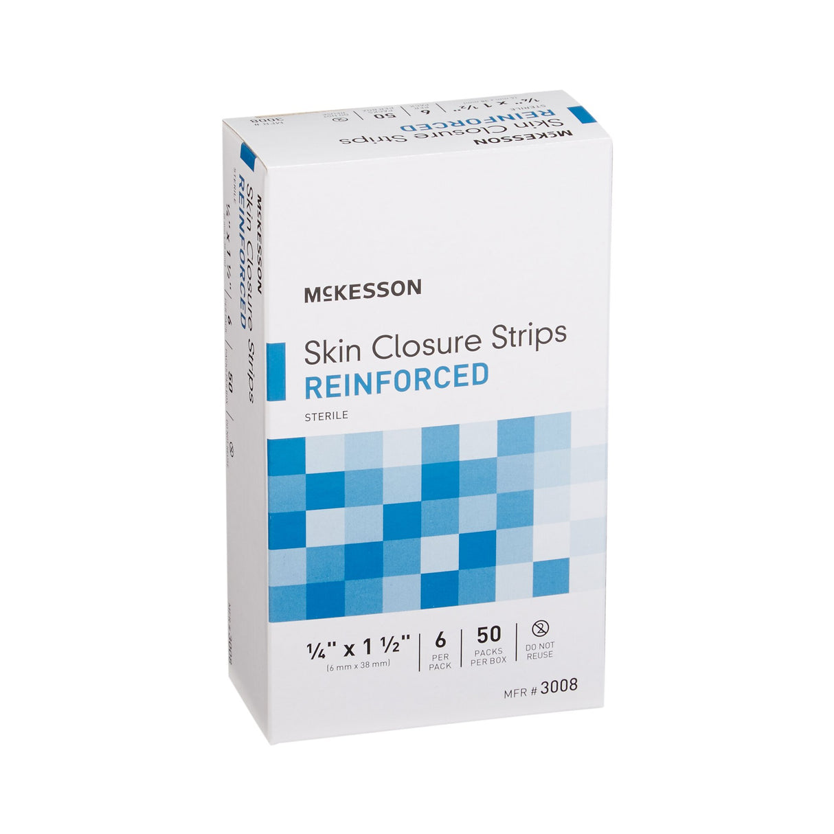 Skin Closure Strip McKesson 1/4 X 1-1/2 Inch Nonwoven Material Reinforced Strip White - BeHope