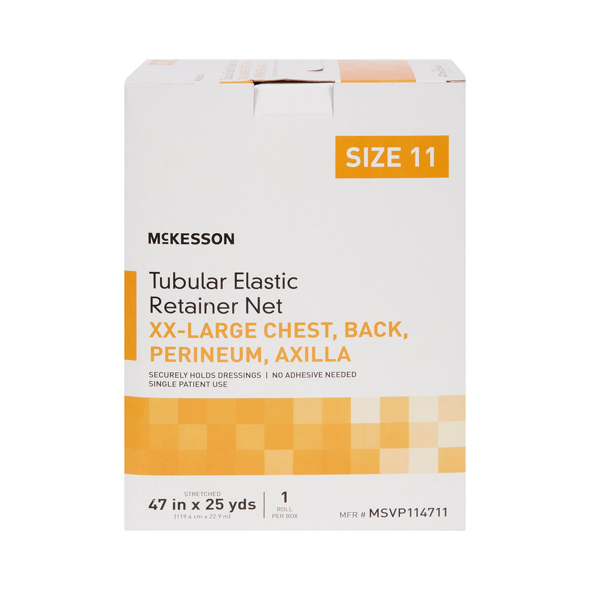 Elastic Net Retainer Dressing McKesson Tubular Elastic 47 Inch X 25 Yard (119.4 cm X 22.9 m) Size 11 White 2X-Large Chest / Back / Perineum / Axilla NonSterile - BeHope