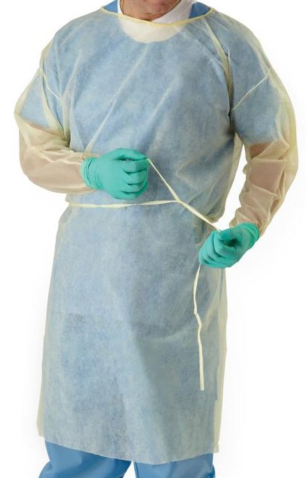 Protective Procedure Gown Classic Cover X-large Yellow Nonsterile Not Rated Disposable