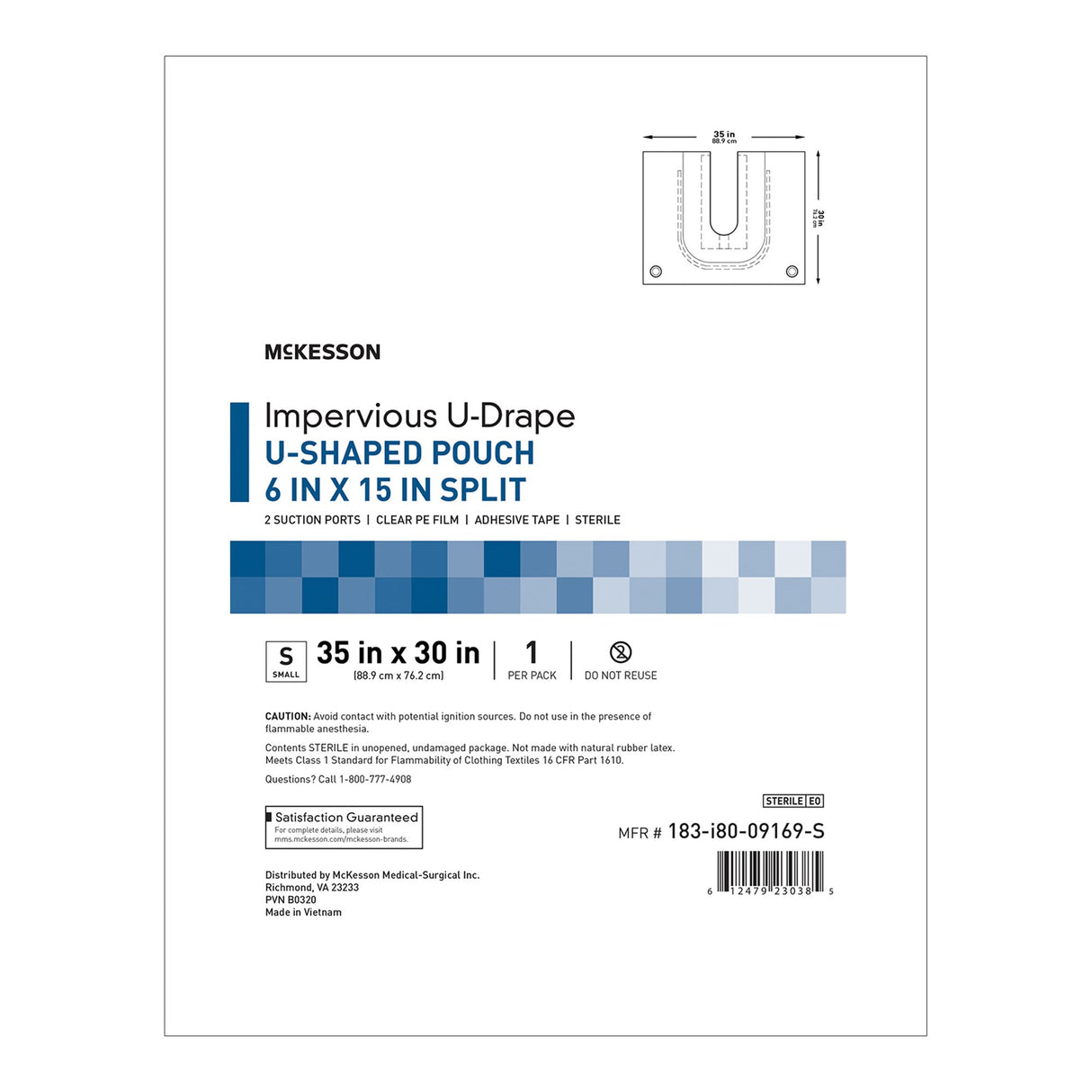 Orthopedic Drape McKesson U-Drape with Pouch 35 W X 30 L Inch Sterile - BeHope