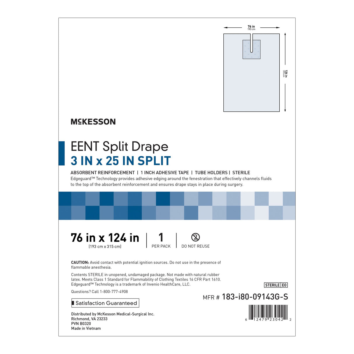 EENT Drape McKesson EENT Split Drape 76 W X 124 L Inch Sterile - BeHope