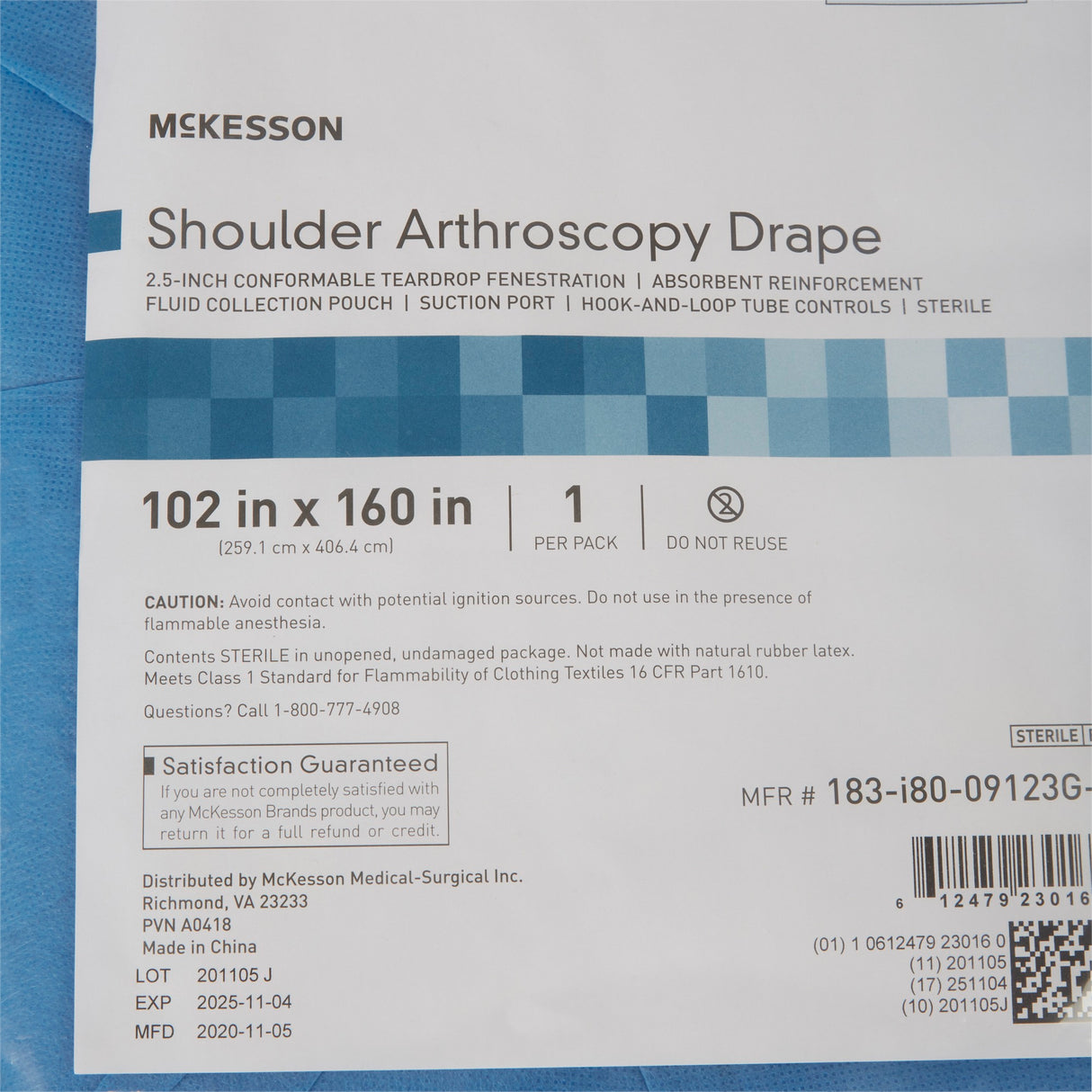 Orthopedic Drape McKesson Shoulder Arthroscopy Drape 102 W X 160 L Inch Sterile - BeHope