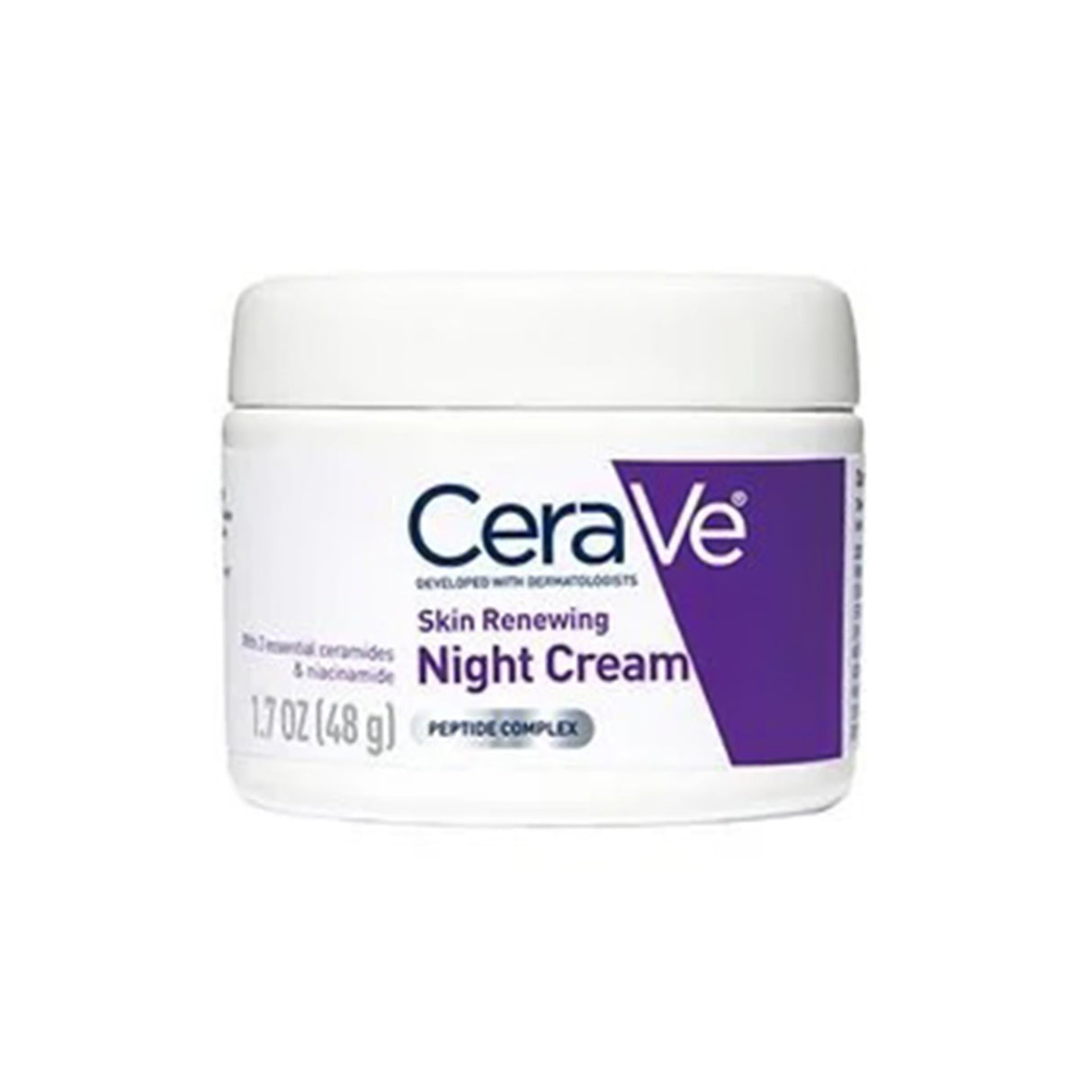 Facial Moisturizer CeraVe® Skin Renewing Night Cream 1.7 oz. Jar Unscented Cream - BeHope