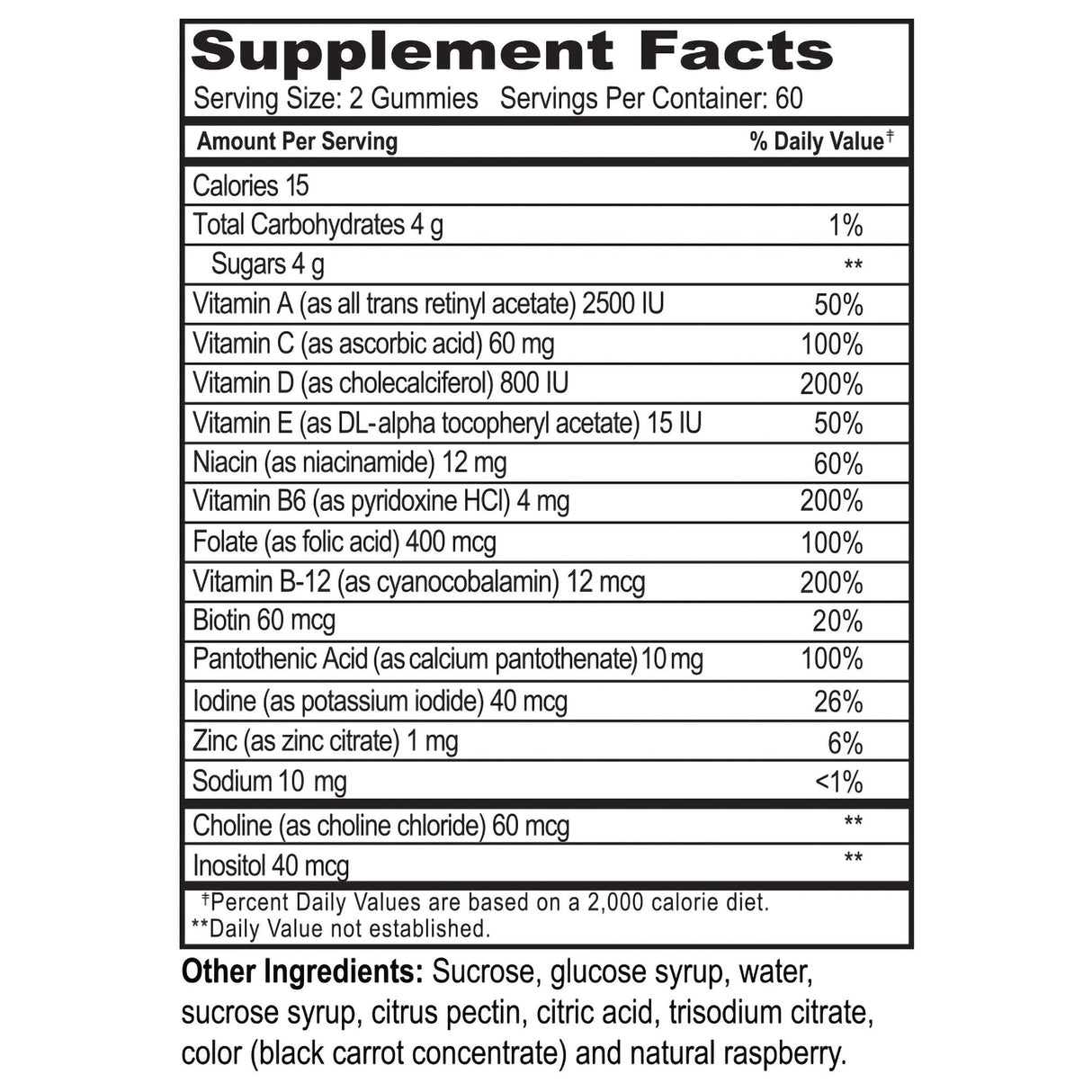 Multivitamin Supplement YumV's™ Vitamin A / C / D3 / E 750 mcg - 60 mg - 20 mcg - 6.8 mg Strength Gummy 60 per Bottle Berry Flavor - BeHope