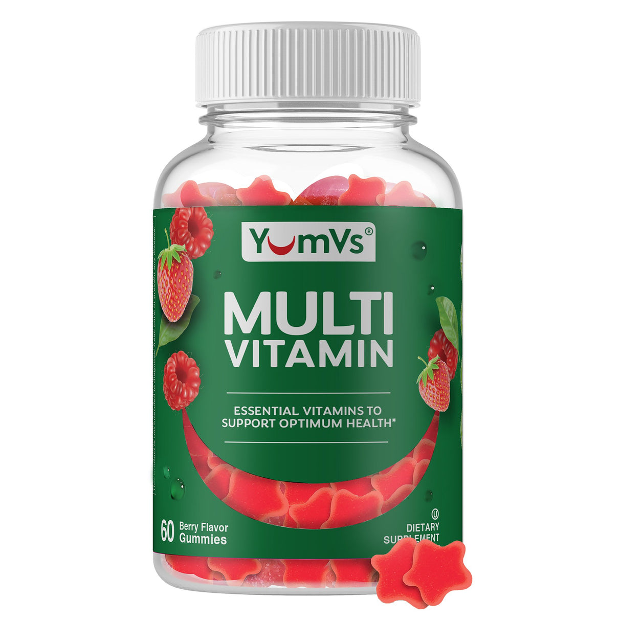 Multivitamin Supplement YumV's™ Vitamin A / C / D3 / E 750 mcg - 60 mg - 20 mcg - 6.8 mg Strength Gummy 60 per Bottle Berry Flavor - BeHope