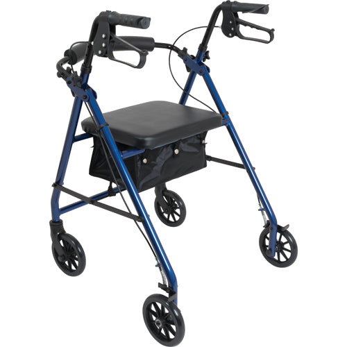 Aluminum Rollator W/loop Brake Blue 4-wheel - BeHope