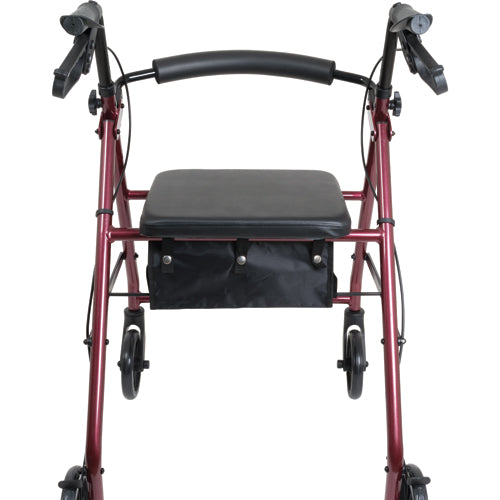 Aluminum Rollator W/loop Brake Burgundy 4-wheel - BeHope