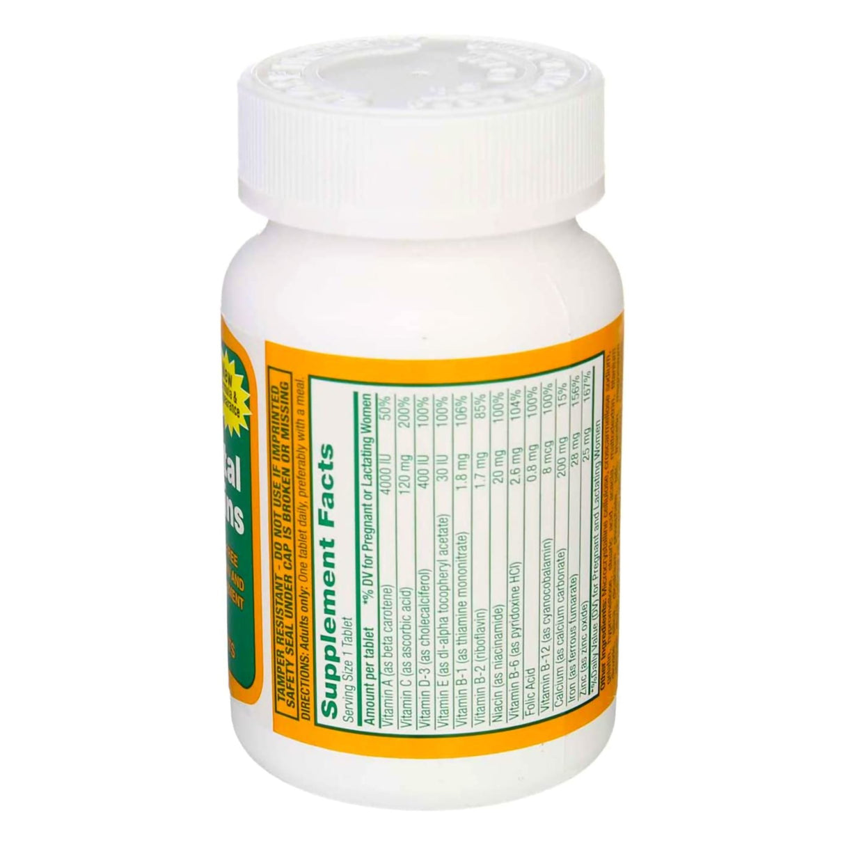 Prenatal Vitamin Supplement Rugby® PNV no.95 / Ferrous fum / Folic ac Tablet 100 per Bottle - BeHope