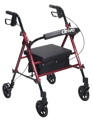 Rollator Aluminum W/adj. Seat Height Red - BeHope
