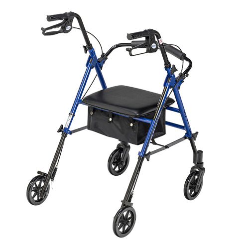 Rollator Aluminum W/adj. Seat Height Blue - BeHope