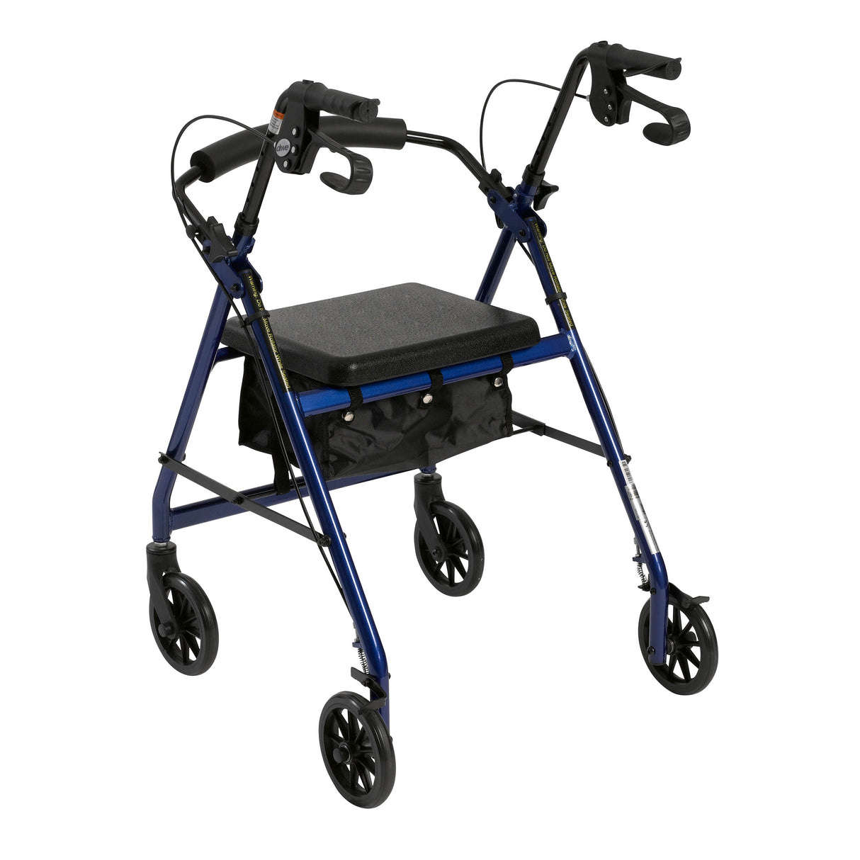 Rollator 4-wheel With Pouch & Padded Seat Blue - Drive - BeHope