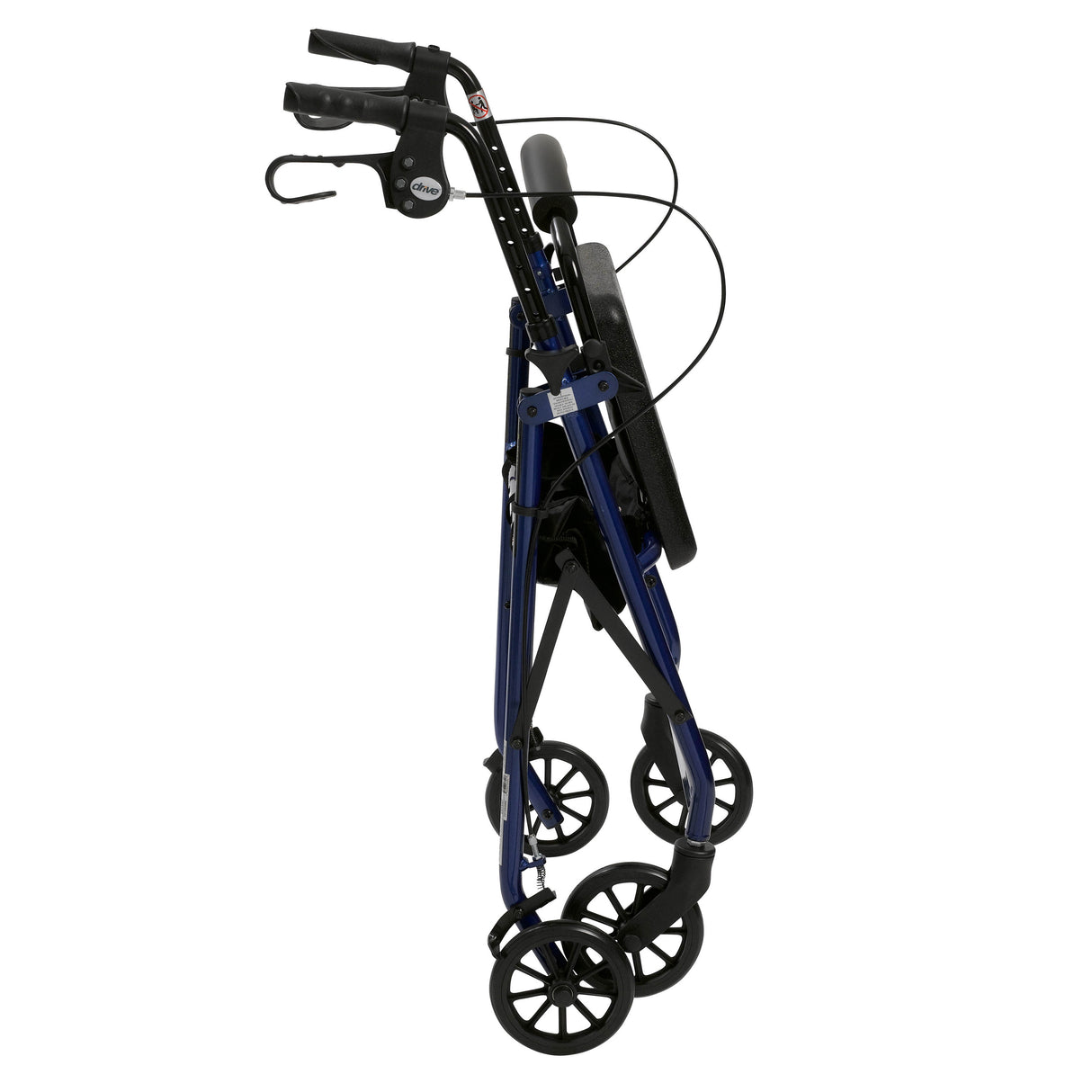 Rollator 4-wheel With Pouch & Padded Seat Blue - Drive - BeHope