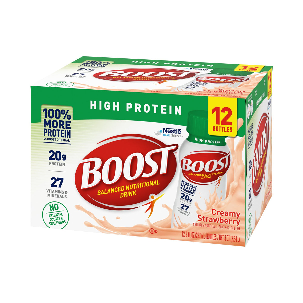 Oral Supplement Boost® High Protein Creamy Strawberry Flavor Liquid 8 oz. Bottle - BeHope