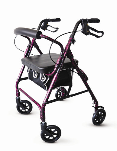 Rollator Alum - Flame Purple With Loop Brakes - Pmi - BeHope