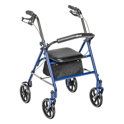 4 Wheel Steel Rollator W/7� Casters & Basket- Loop-blue - BeHope