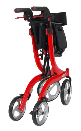 Nitro Rollator Red With 10 Casters - BeHope
