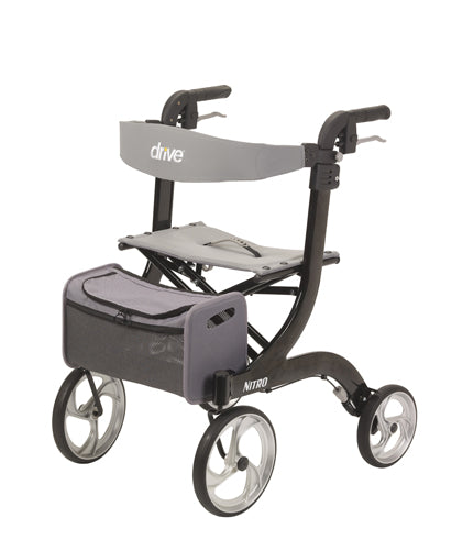 Nitro Rollator Black With 10 Casters - BeHope