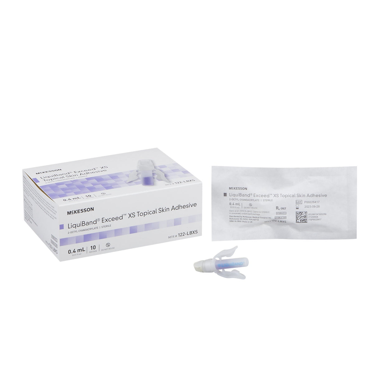Skin Adhesive McKesson LiquiBand® Exceed™ XS 0.4 mL Liquid Precision and Dome Applicator Tip 2-Octyl Cyanoacrylate - BeHope