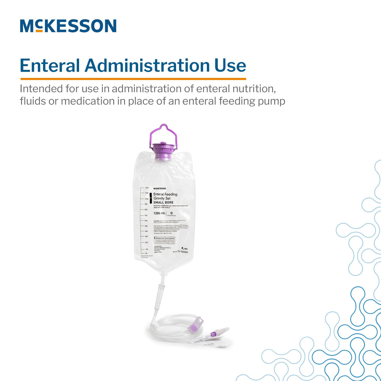 Gravity Feeding Bag Set with ENFit™ Connector McKesson 1200 mL - BeHope