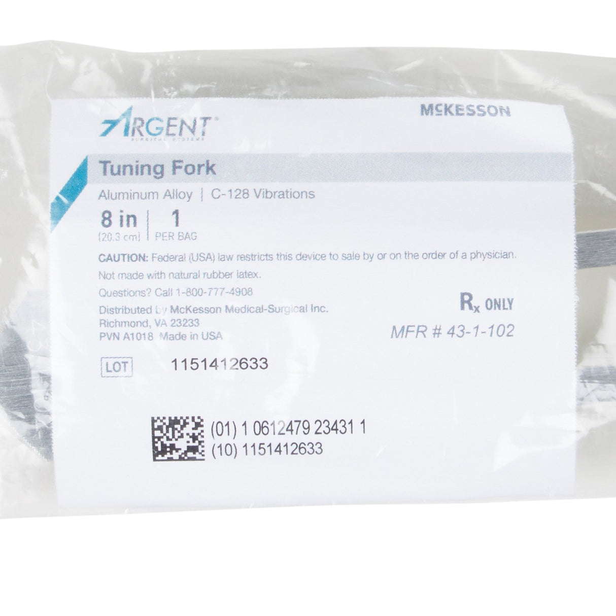 Tuning Fork McKesson Argent™ Aluminum Alloy 128 cps - BeHope