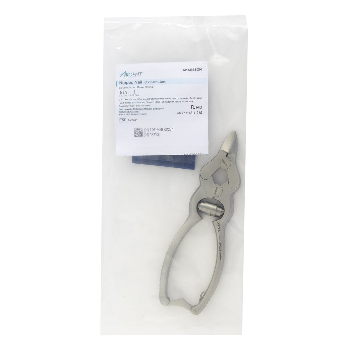 Nail Nipper McKesson Argent™ Premium Double-Spring - BeHope