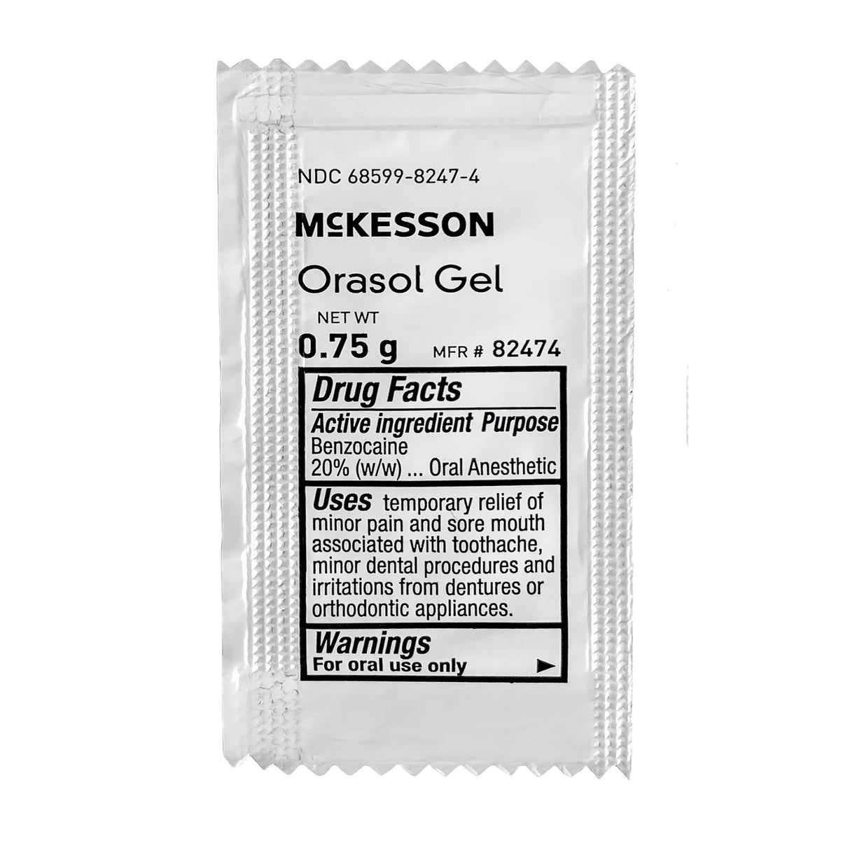 Oral Pain Relief McKesson 20% Strength Benzocaine Oral Gel 0.75 Gram - BeHope
