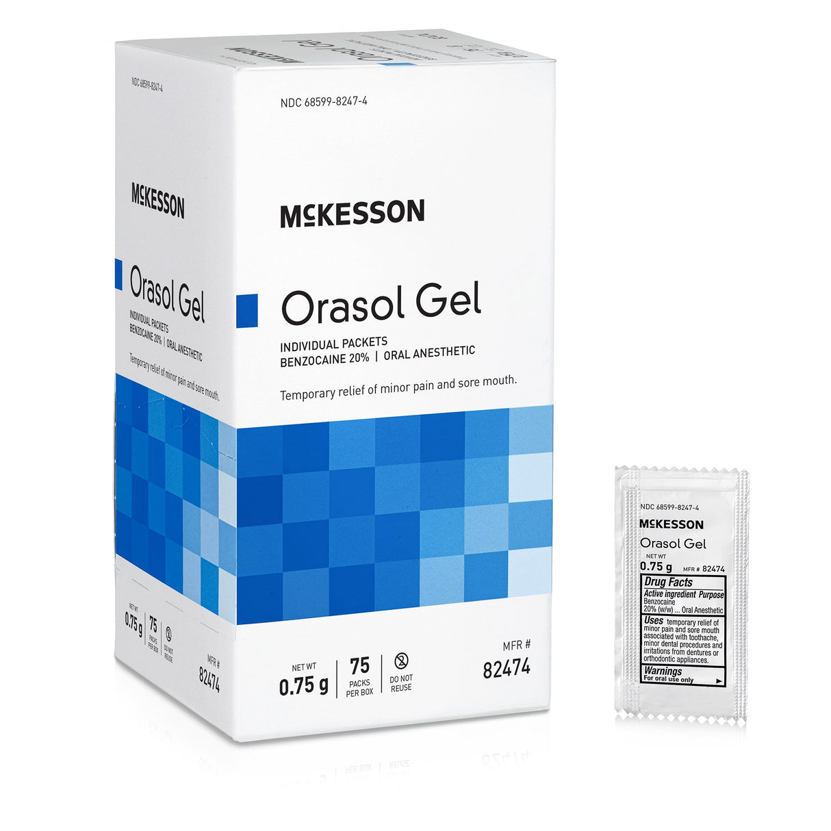 Oral Pain Relief McKesson 20% Strength Benzocaine Oral Gel 0.75 Gram - BeHope