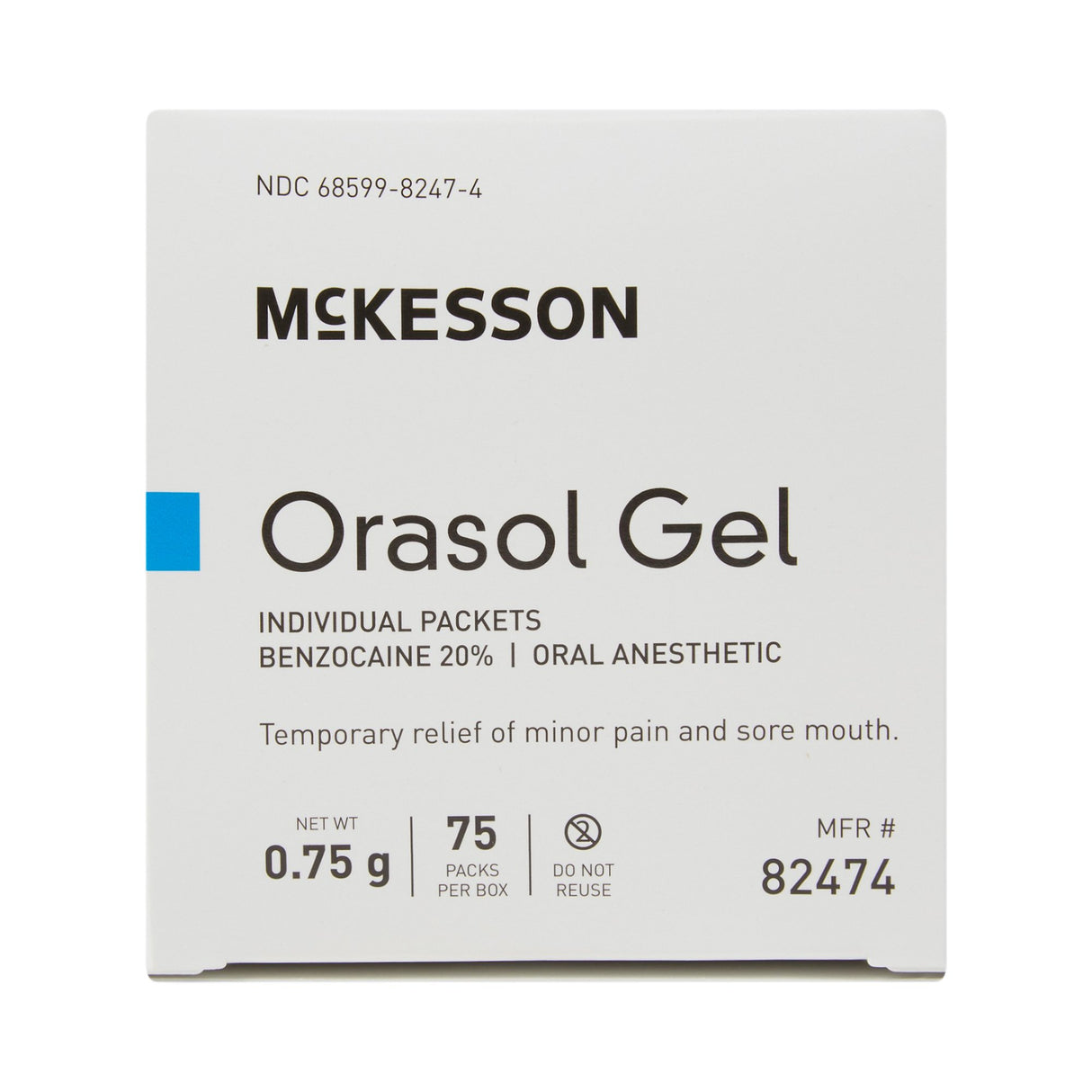 Oral Pain Relief McKesson 20% Strength Benzocaine Oral Gel 0.75 Gram - BeHope
