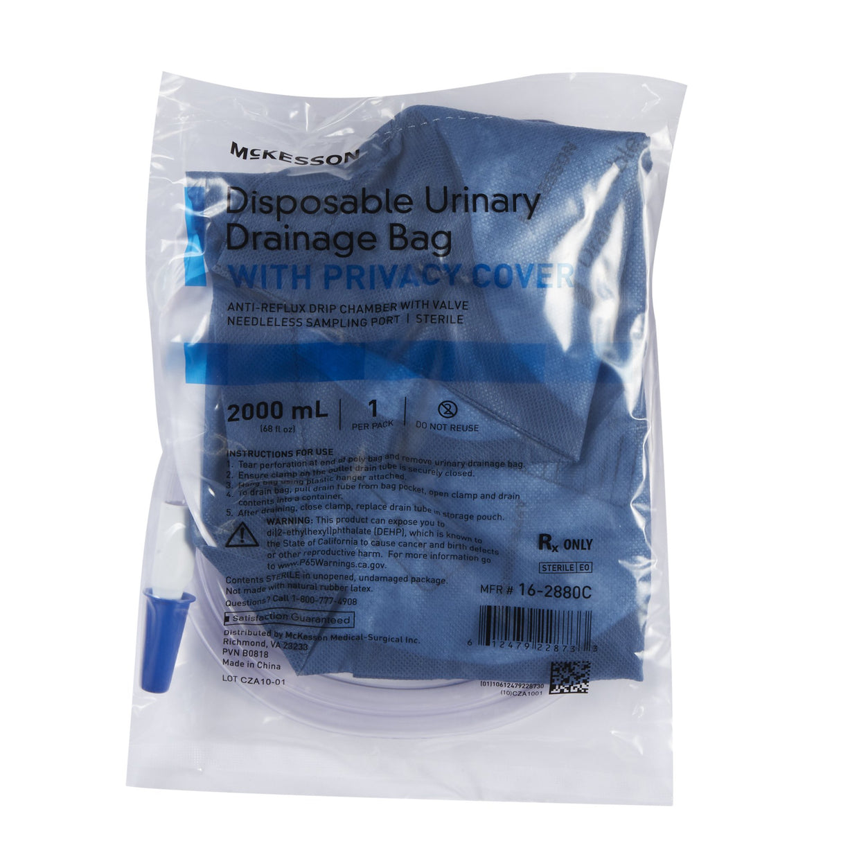 Urinary Drain Bag McKesson Anti-Reflux Valve Sterile 2,000 mL Vinyl - BeHope