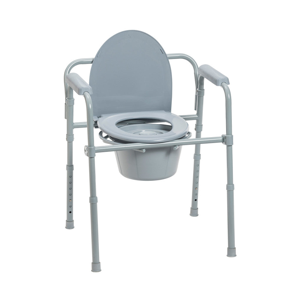 Folding Steel Commode Combo With Absorbent Commode Liners - BeHope