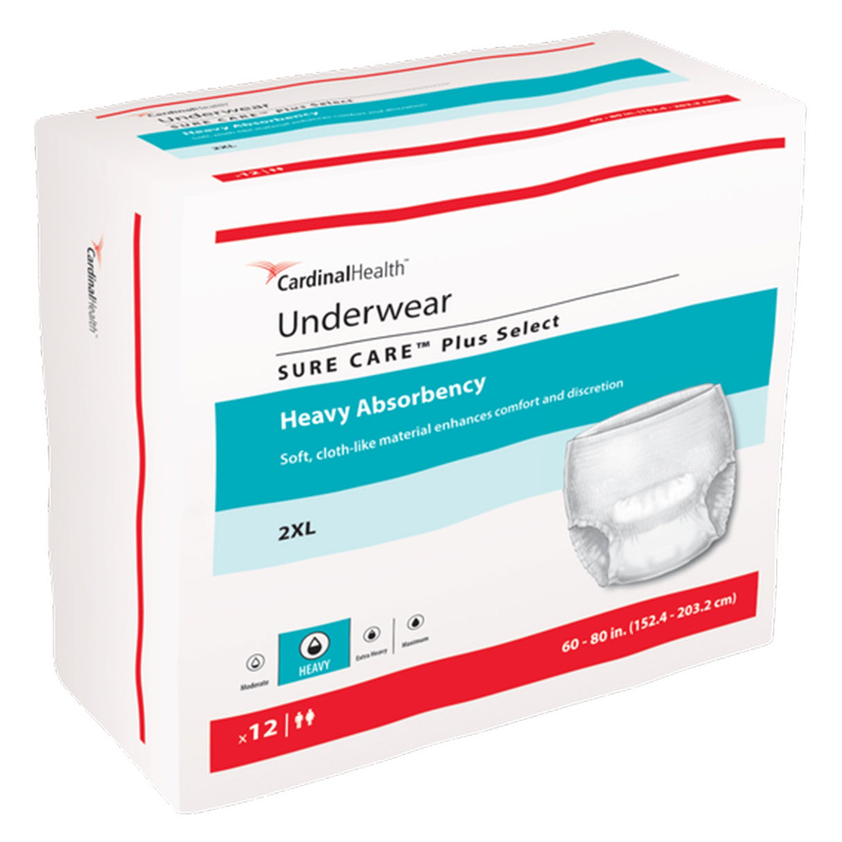 Absorbent Underwear Sure Care™ Plus Select Pull On with Tear Away Seams Adult 2X-Large Unisex Disposable Heavy Absorbency - BeHope