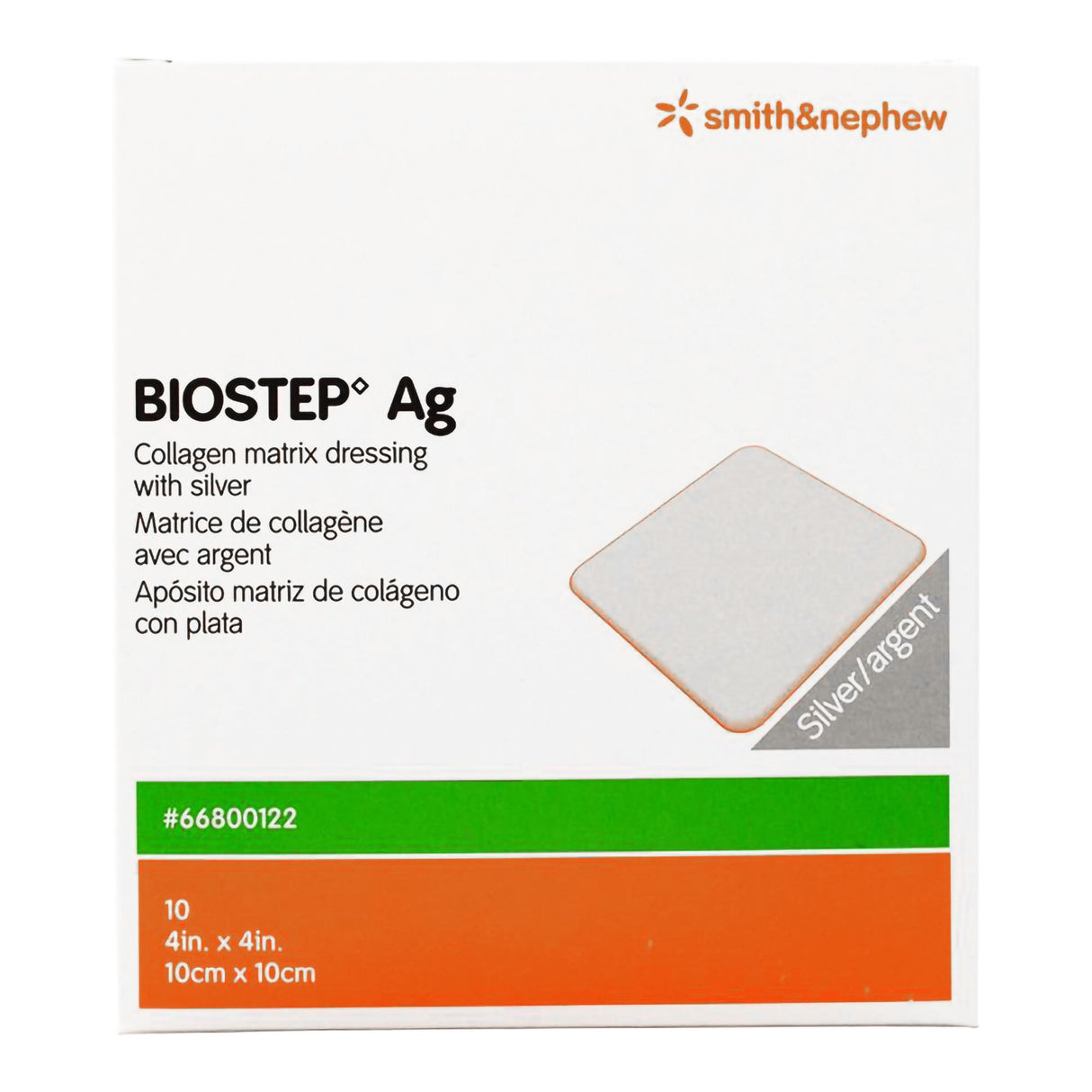 Silver Collagen Dressing Biostepâ„¢ Ag 4 X 4 Inch Square Sterile - BeHope