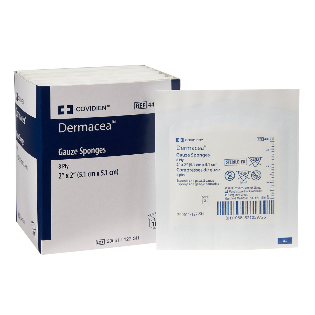Gauze Sponge Dermacea™ 2 X 2 Inch 8-Ply Sterile 10 per Pack - BeHope
