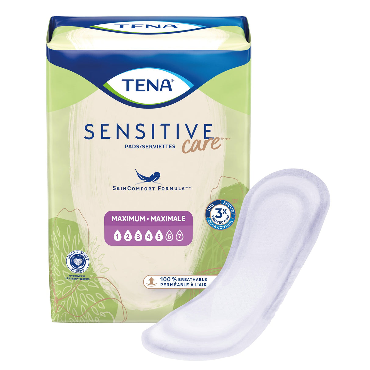 Bladder Control Pad TENA® Sensitive Care Maximum 13 Inch Length Heavy Absorbency Dry-Fast Core™ One Size Fits Most - BeHope