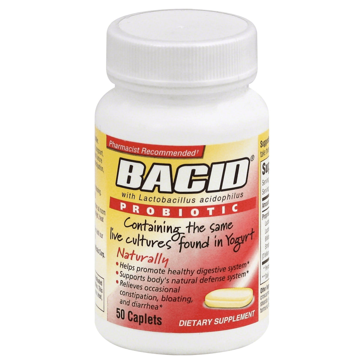 Probiotic Dietary Supplement Bacid® 50 per Bottle Caplet - BeHope
