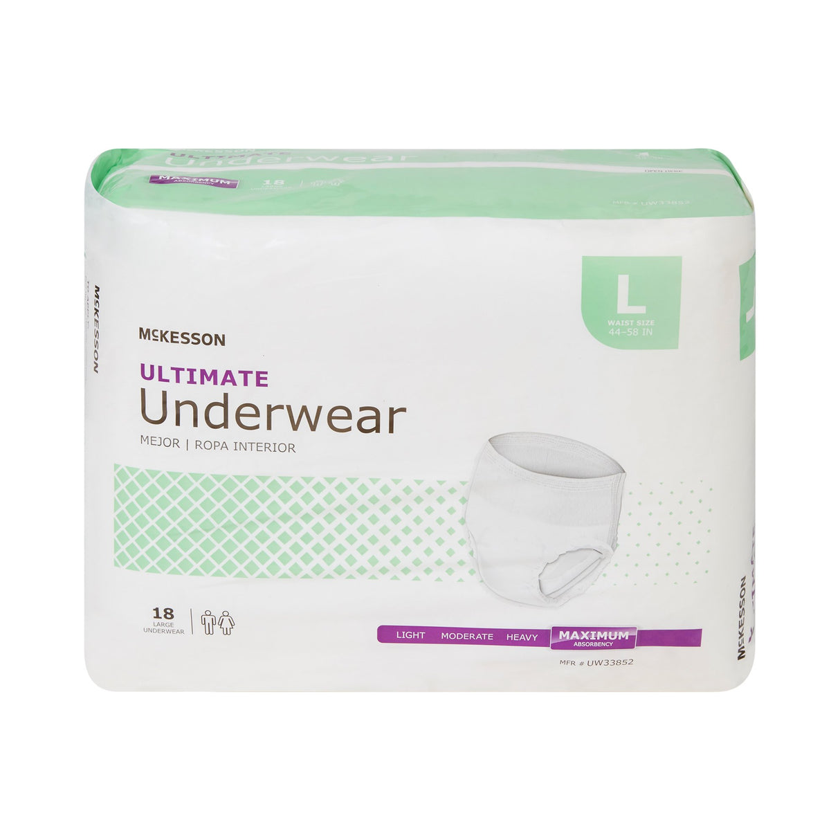Absorbent Underwear McKesson Pull On with Tear Away Seams Adult Large Unisex Disposable Heavy Absorbency - BeHope