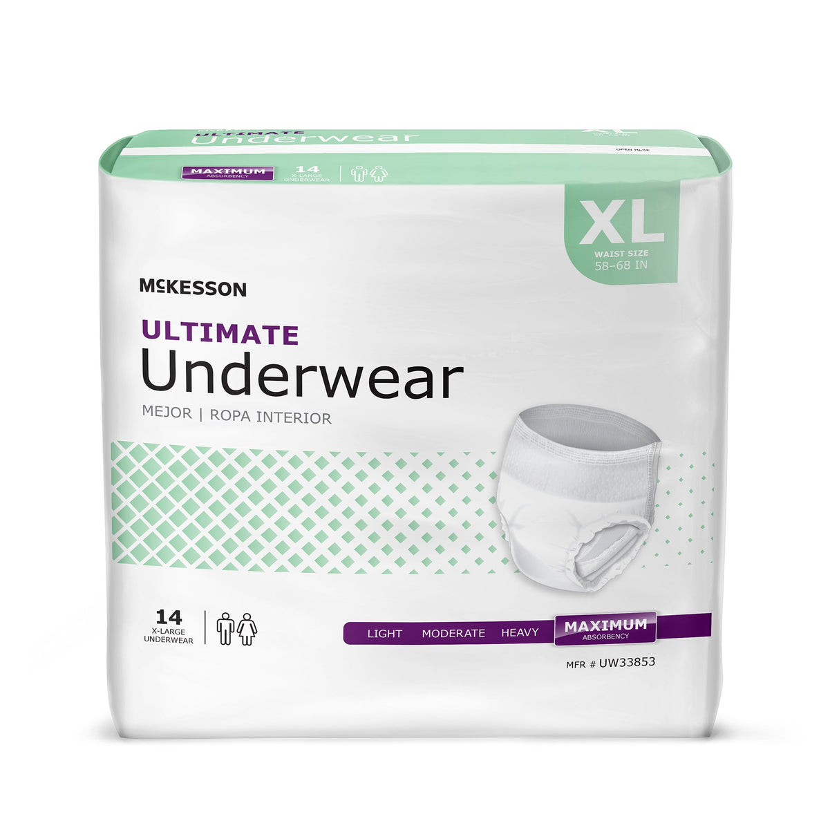Absorbent Underwear McKesson Pull On with Tear Away Seams Adult X-Large Unisex Disposable Heavy Absorbency - BeHope