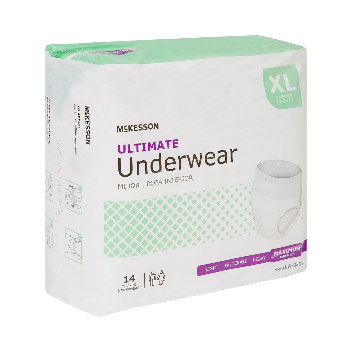 Absorbent Underwear McKesson Pull On with Tear Away Seams Adult X-Large Unisex Disposable Heavy Absorbency - BeHope