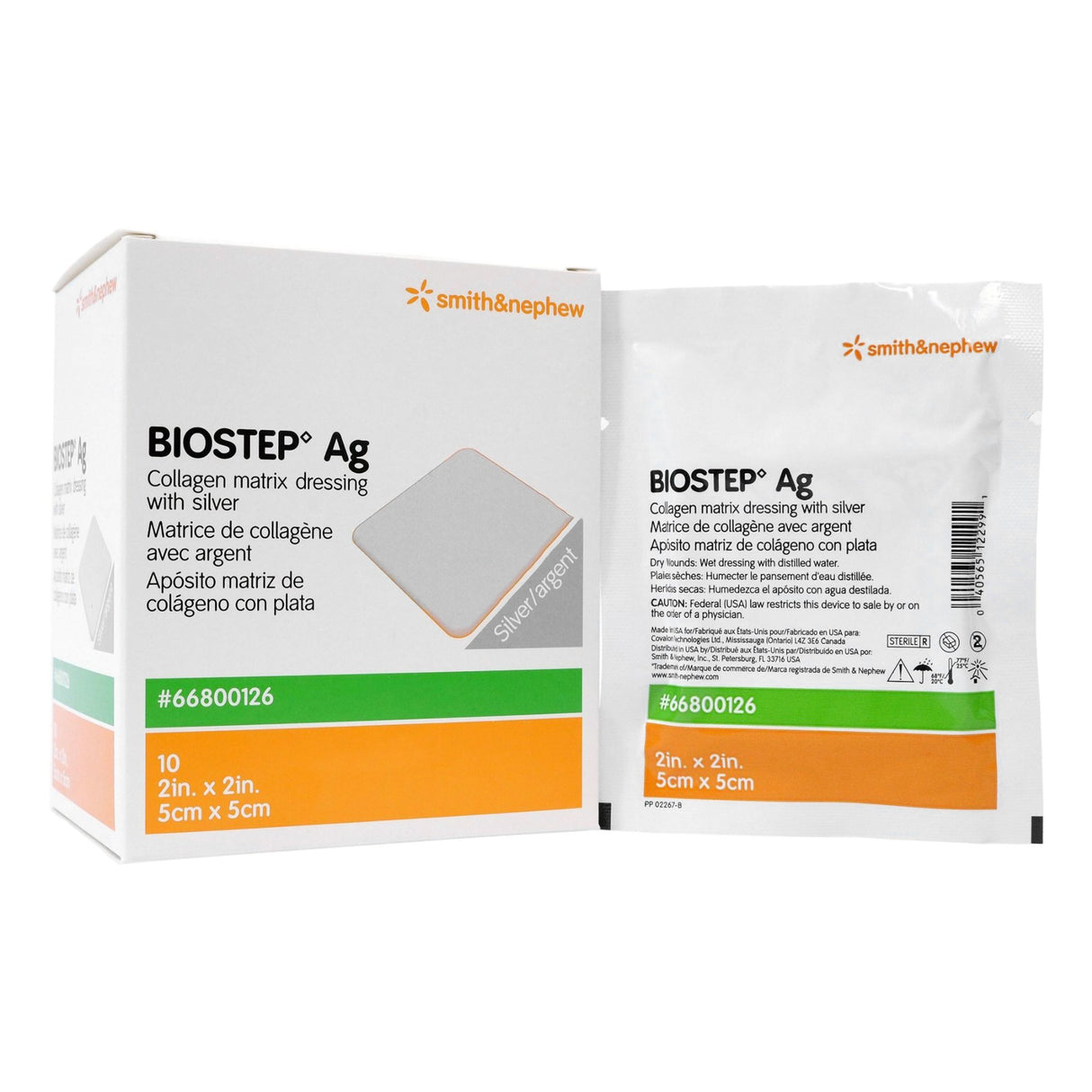 Silver Collagen Dressing Biostepâ„¢ Ag 2 X 2 Inch Square Sterile - BeHope