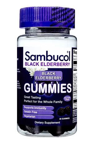 Dietary Supplement Sambucol® Black Elderberry Extract 50 mg Strength Gummy 30 per Bottle Black Elderberry Flavor - BeHope