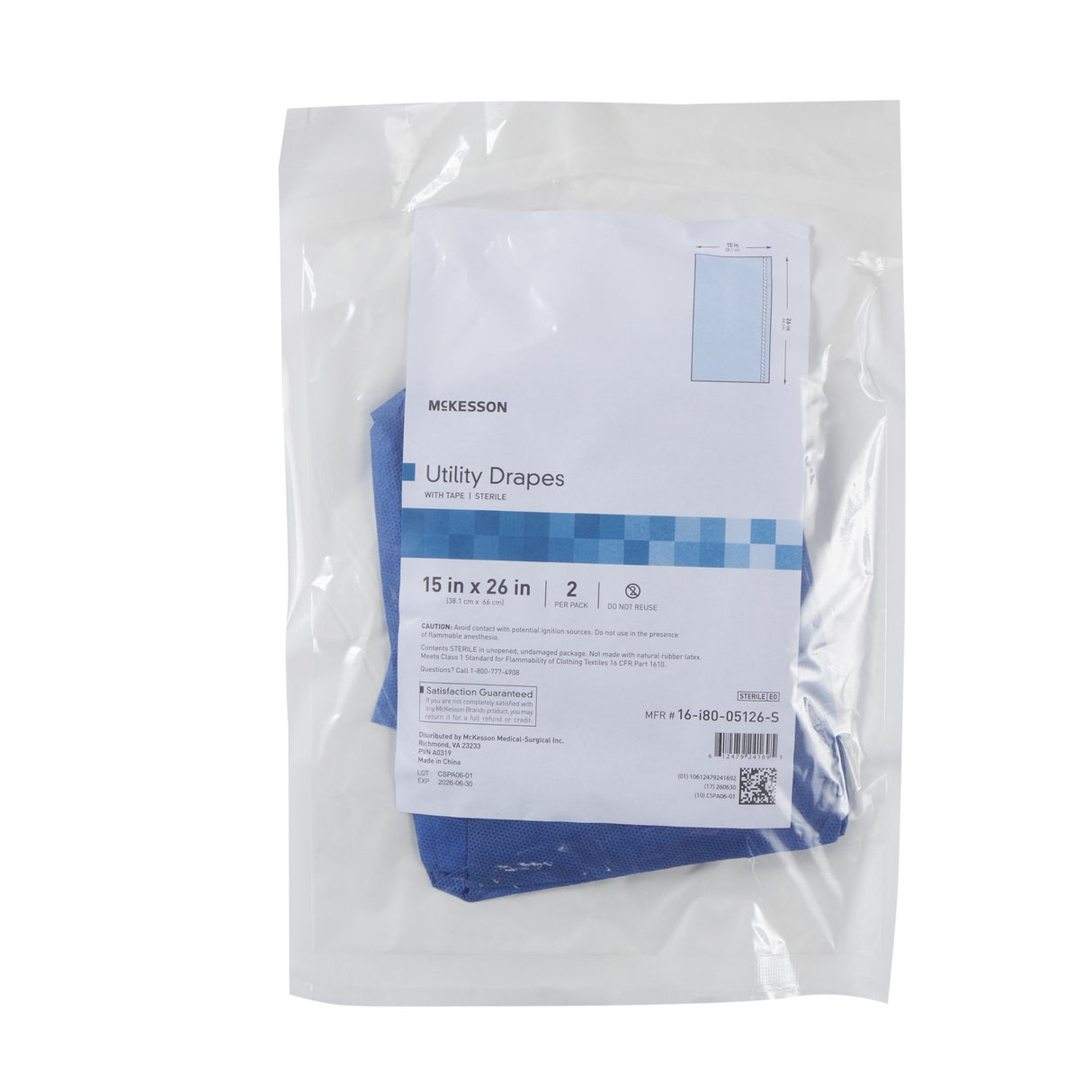 General Purpose Drape McKesson Utility Drape with Tape 15 W X 26 L Inch Sterile - BeHope