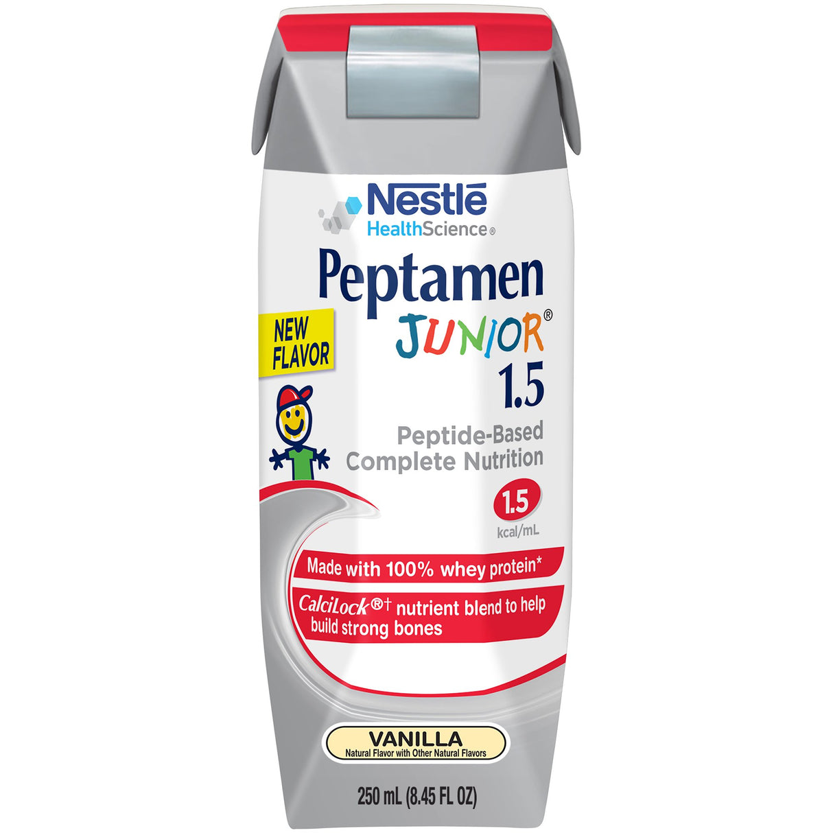 Pediatric Tube Feeding Formula Peptamen Junior® 1.5 Vanilla Flavor 250 mL Carton Liquid Whey Protein Impaired GI Function - BeHope