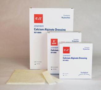 Alginate Dressing ZeniFIBER 4 X 5 Inch Rectangle - BeHope