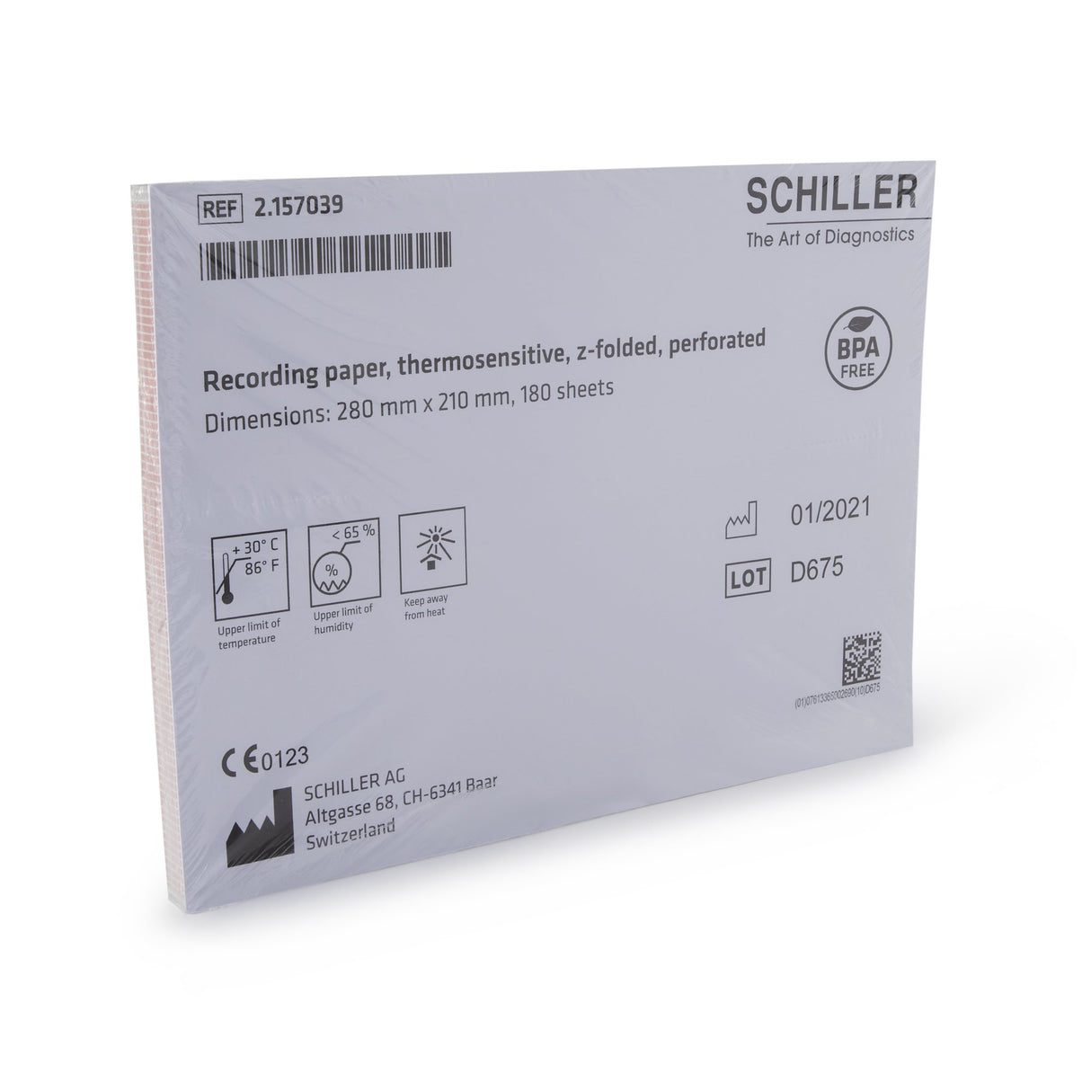Recording Chart Paper Schiller™ Z-Fold Red Grid - BeHope