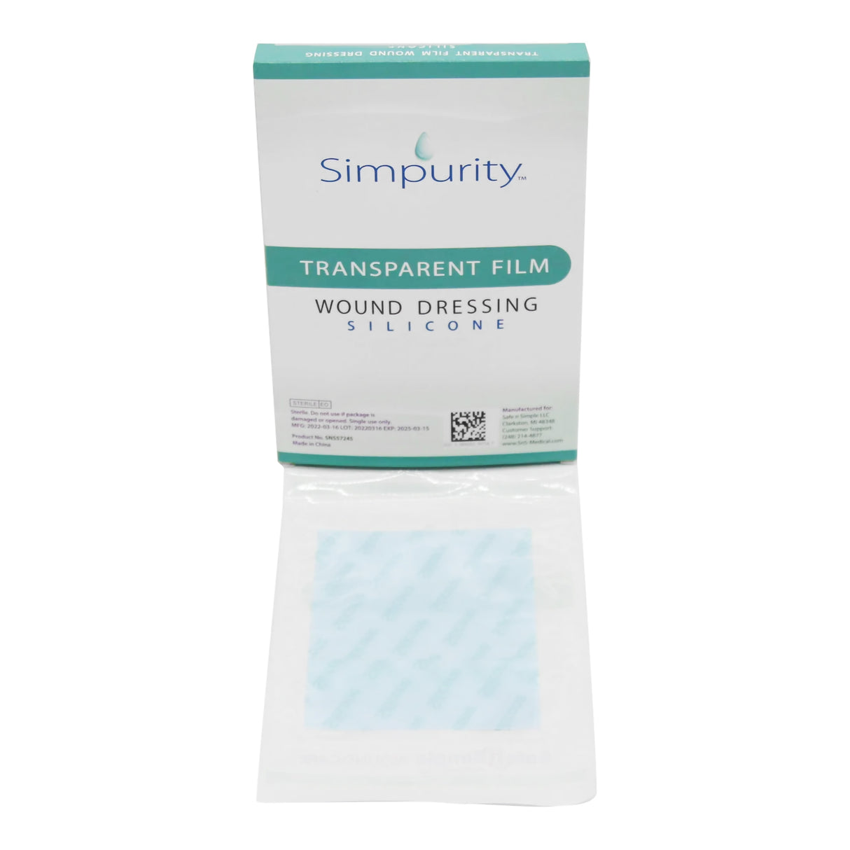 Transparent Film Dressing Simpurityâ„¢ 4 X 5 Inch Without Delivery Method Rectangle Sterile - BeHope