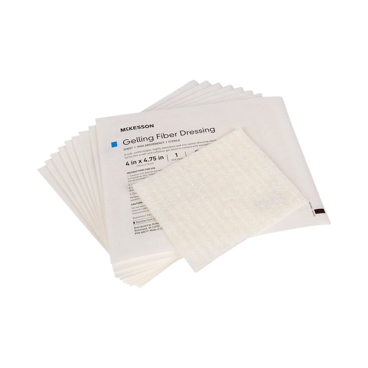 Gelling Fiber Wound Dressing McKesson 4 X 4-3/4 Inch Rectangle Sterile - BeHope