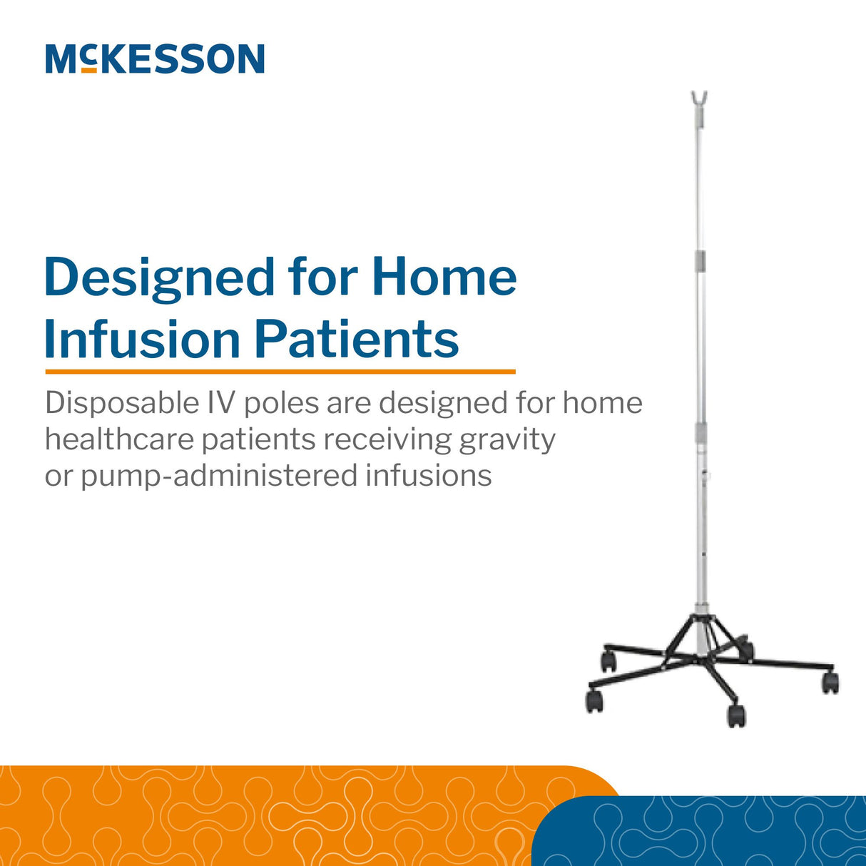Disposable IV Stand Floor Stand 2 Hooks 5 Legs with Casters - BeHope
