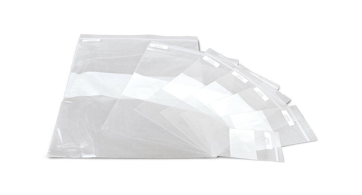 Reclosable Bag Medline 6 X 9 Inch Plastic Clear / White Block Zipper Closure - BeHope