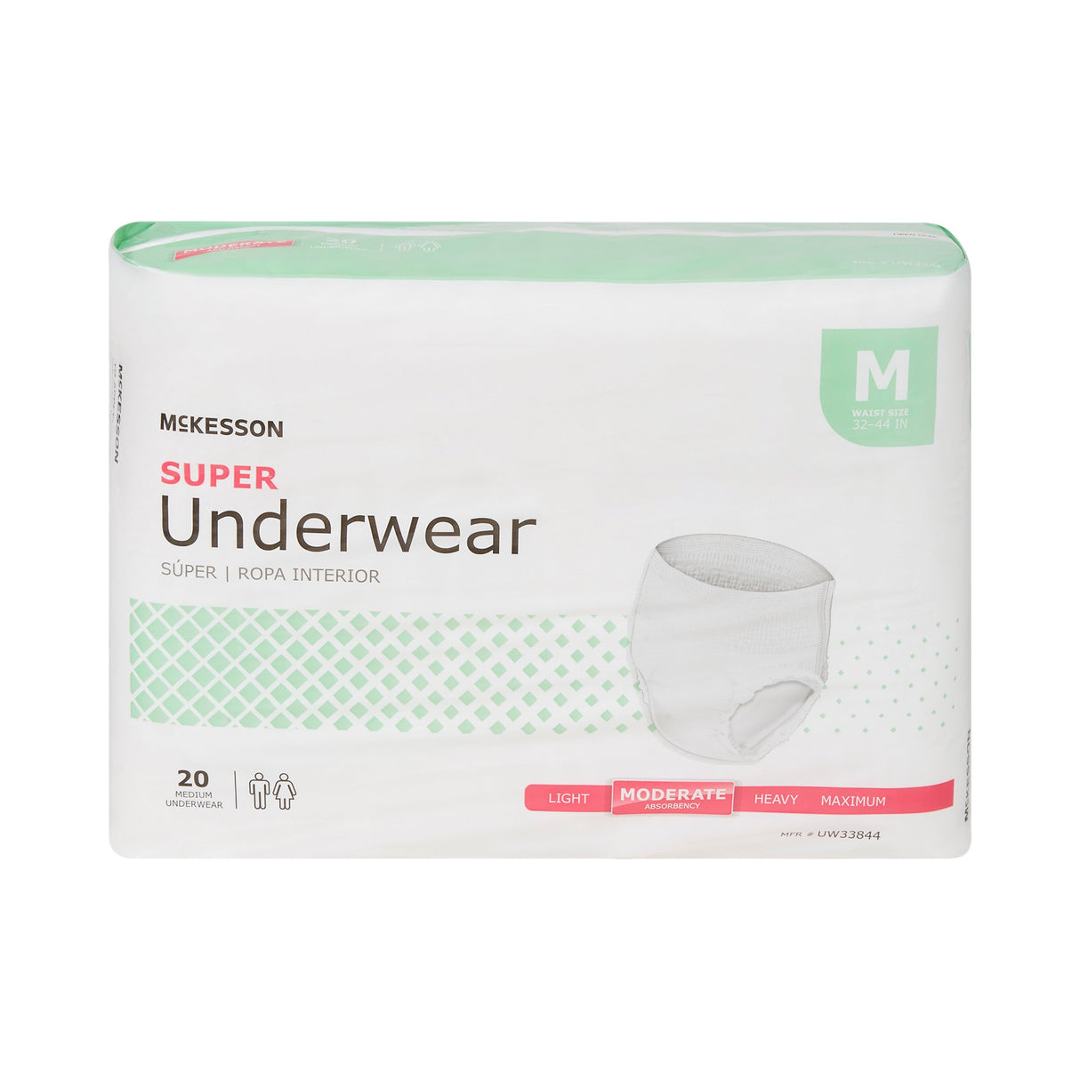 Unisex Adult Absorbent Underwear McKesson Pull On with Tear Away Seams Medium Disposable Moderate Absorbency - BeHope