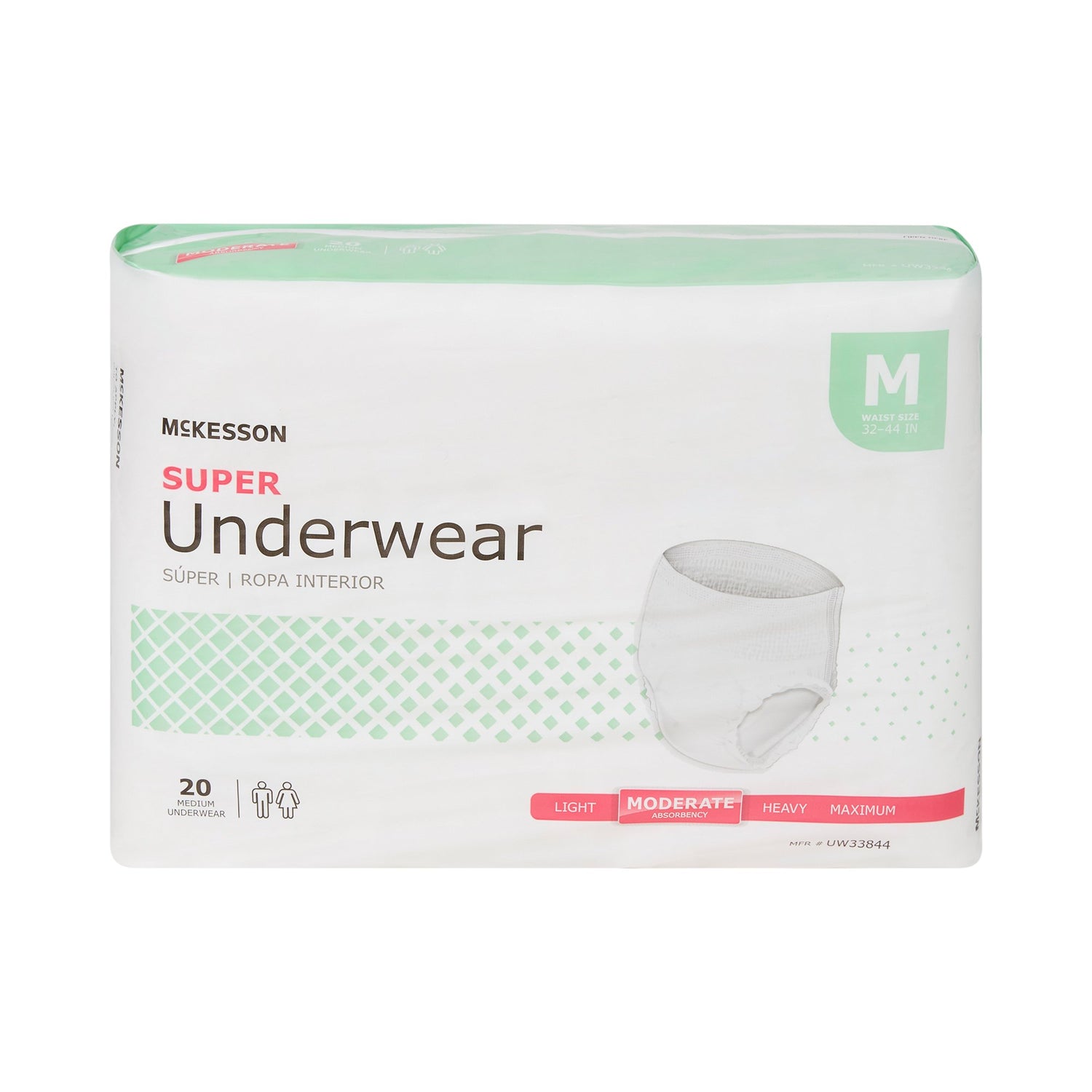 Unisex Adult Absorbent Underwear McKesson Pull On with Tear Away Seams Medium Disposable Moderate Absorbency - BeHope